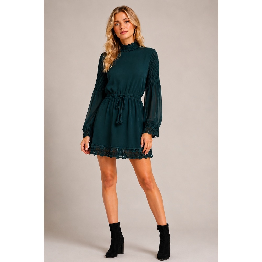 Sea Gypsies by Lost Sister Moon Peasant‎ Dress Medium Green